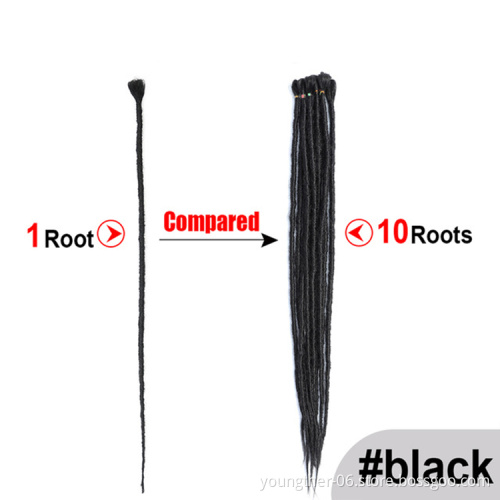 24inch Handmade Crochet Braid Locs Twist Afro Kinky Human Hair Dreadlocks Extensions For Sale Soft Dreadlocks Braids